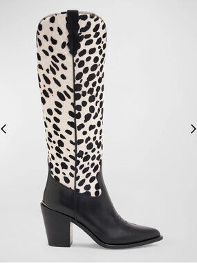 Partlow Julien Animal-Print Western Boots Size 38